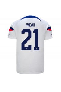 Yhdysvallat Timothy Weah #21 Jalkapallovaatteet Kotipaita MM-kisat 2022 Lyhythihainen